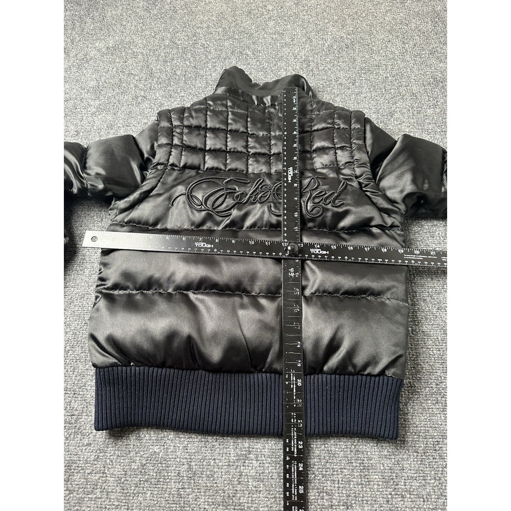 Womens Ecko Red Puffer Bomber Jacket‎ Black Fur Collar, Size S - Picture 5 of 6